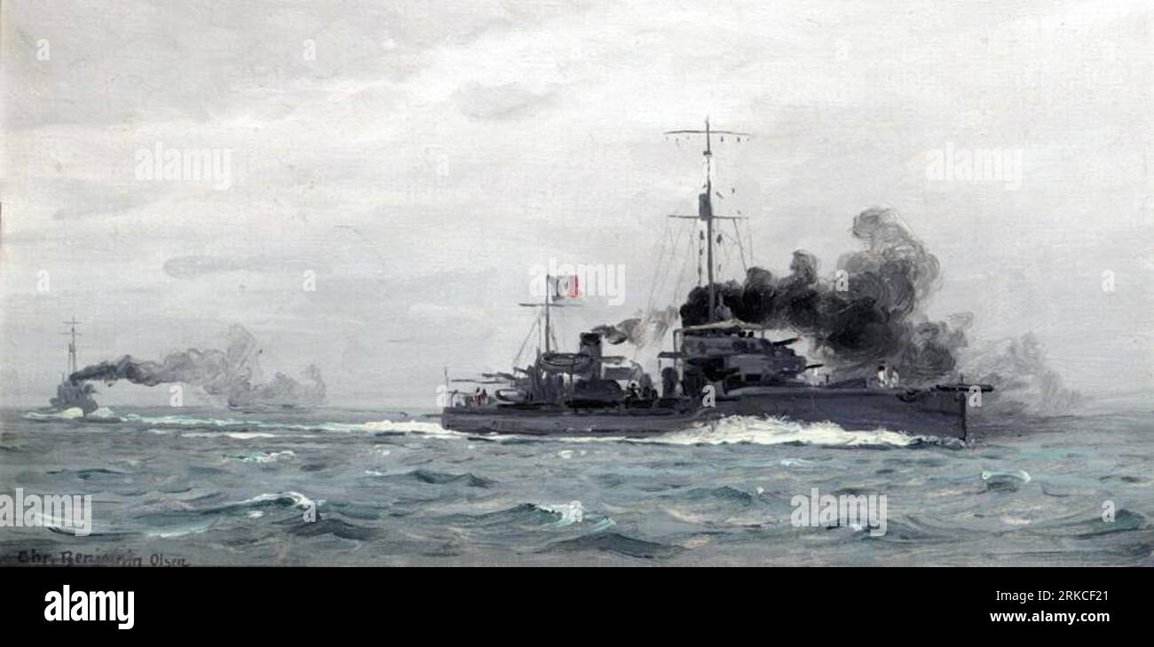 Un destroyer français. Entre 1900 et 1932 par Benjamin Olsen Banque D'Images