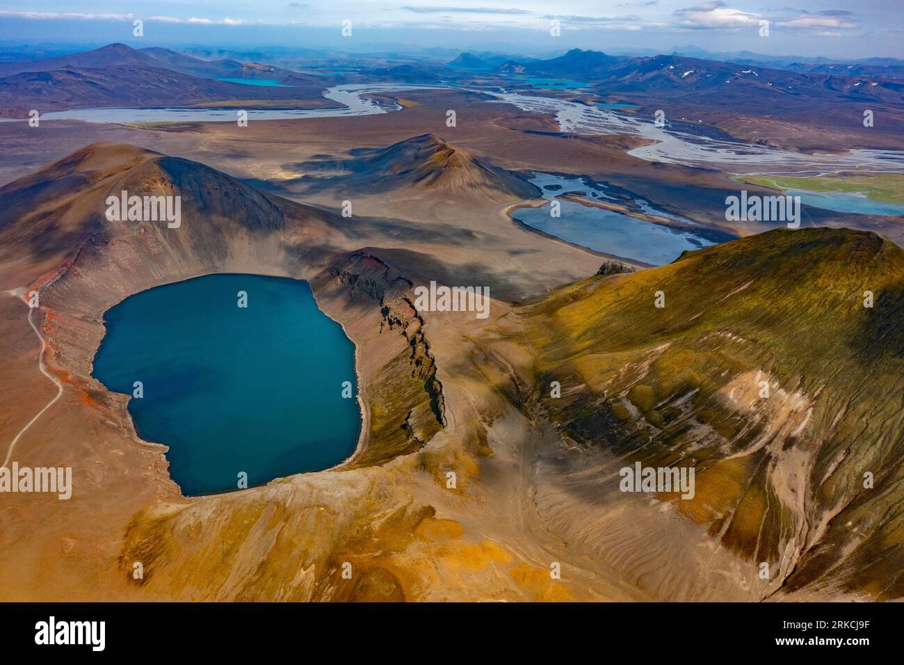 Lac Crater, hautes terres islandaises, Islande Banque D'Images