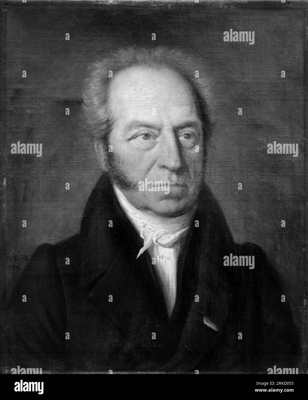 J.C. Spengler. Directeur du Cabinet royal des curiosités 1834 par Johan Ludwig Lund Banque D'Images