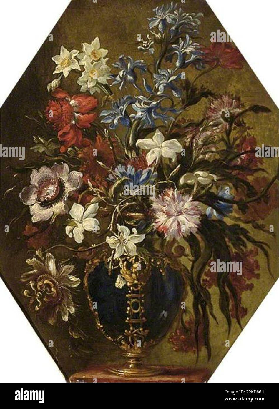 Un vase de fleurs de Johann Rudolf Byss Banque D'Images