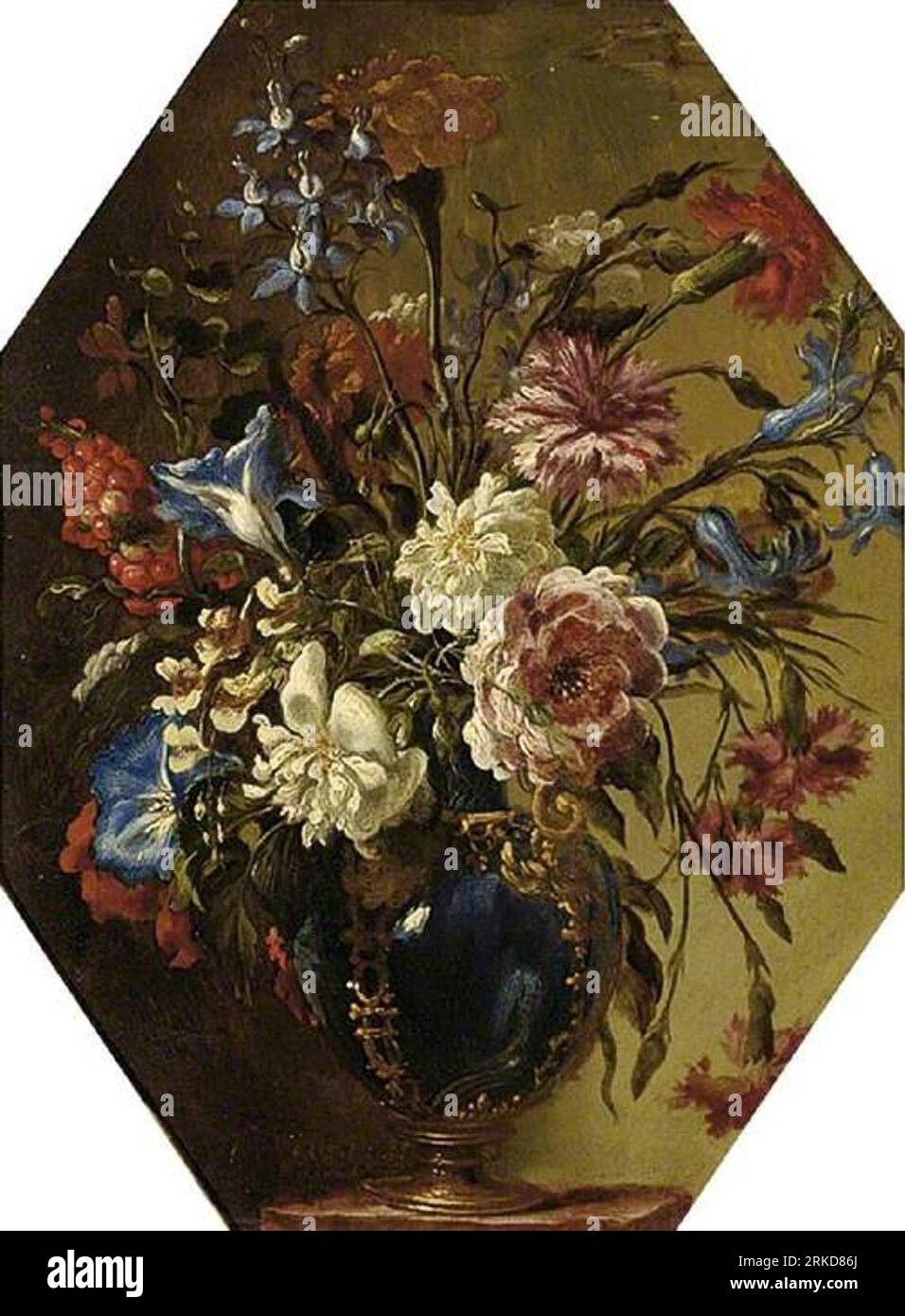 Un vase de fleurs de Johann Rudolf Byss Banque D'Images