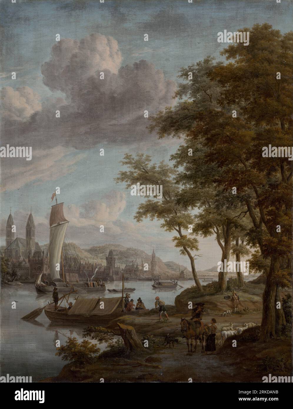River Town 1651 par Jacobus Storck Banque D'Images