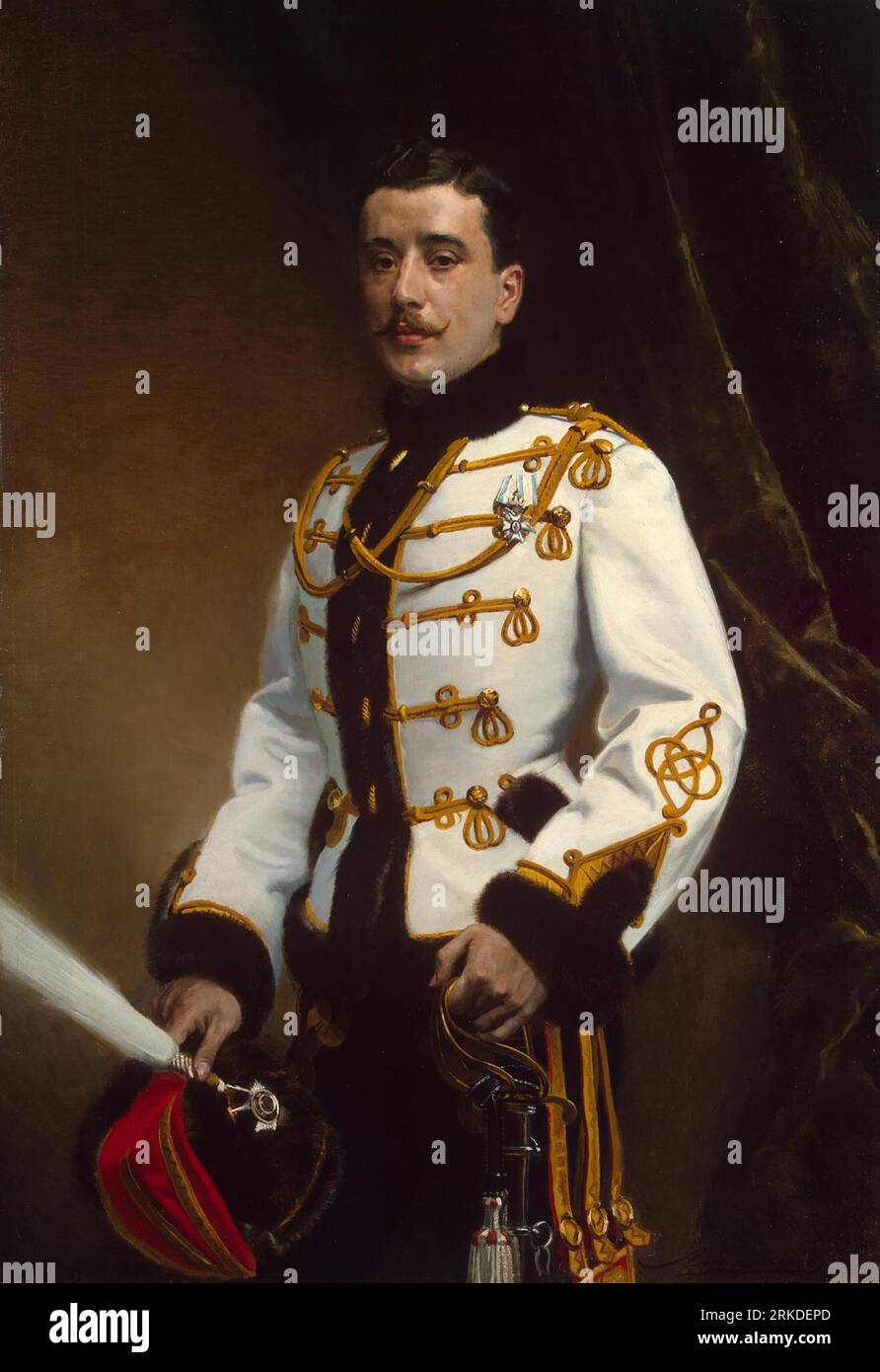 Portrait de P. M. Rayevsky, cornet du Régiment des hussards de Life-Guards entre 1910 et 1919 par Ernst Friedrich von Liphart Banque D'Images