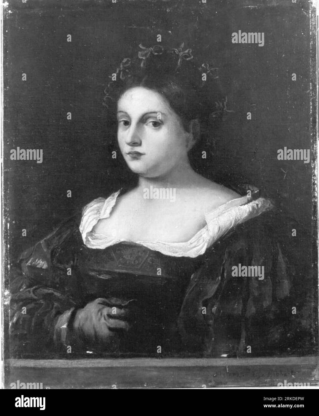 Bildnis einer Frau (angeblich nach Giorgione) 1866 par Ernst Friedrich von Liphart Banque D'Images