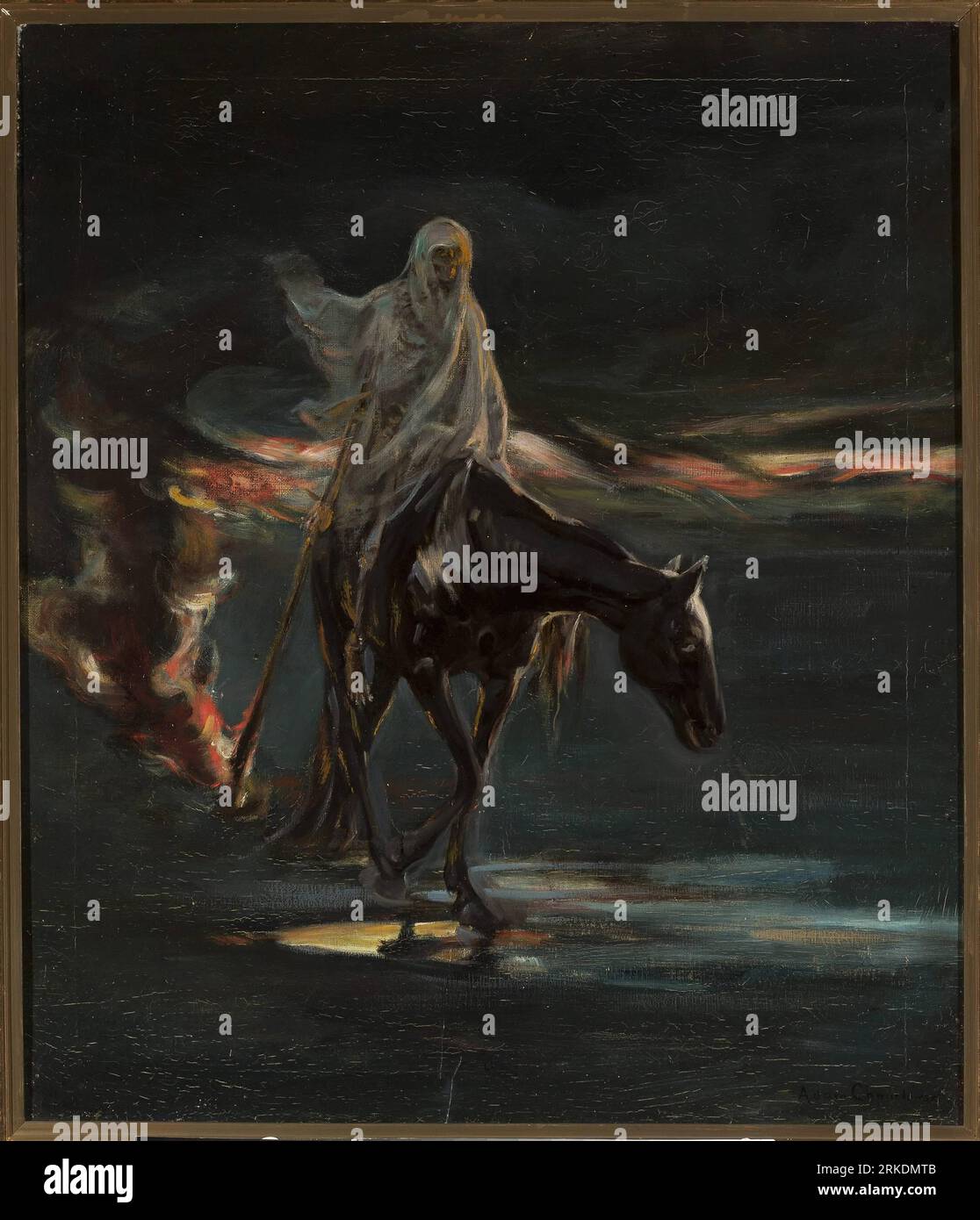 La mort et la conflagration, partie centrale du triptyque Disaster ». De 1870 par Albert Chmielowski Banque D'Images