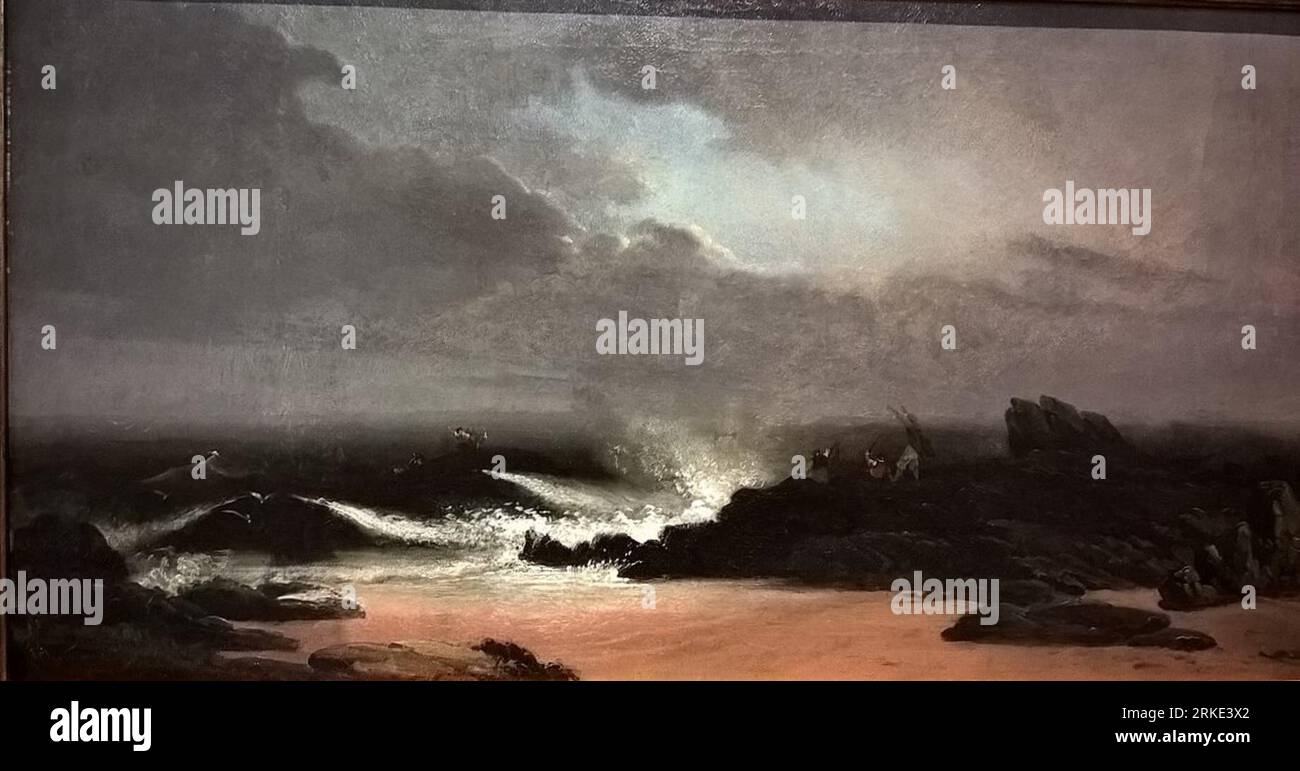 Paysage maritime 1855 par João Cristino da Silva Banque D'Images