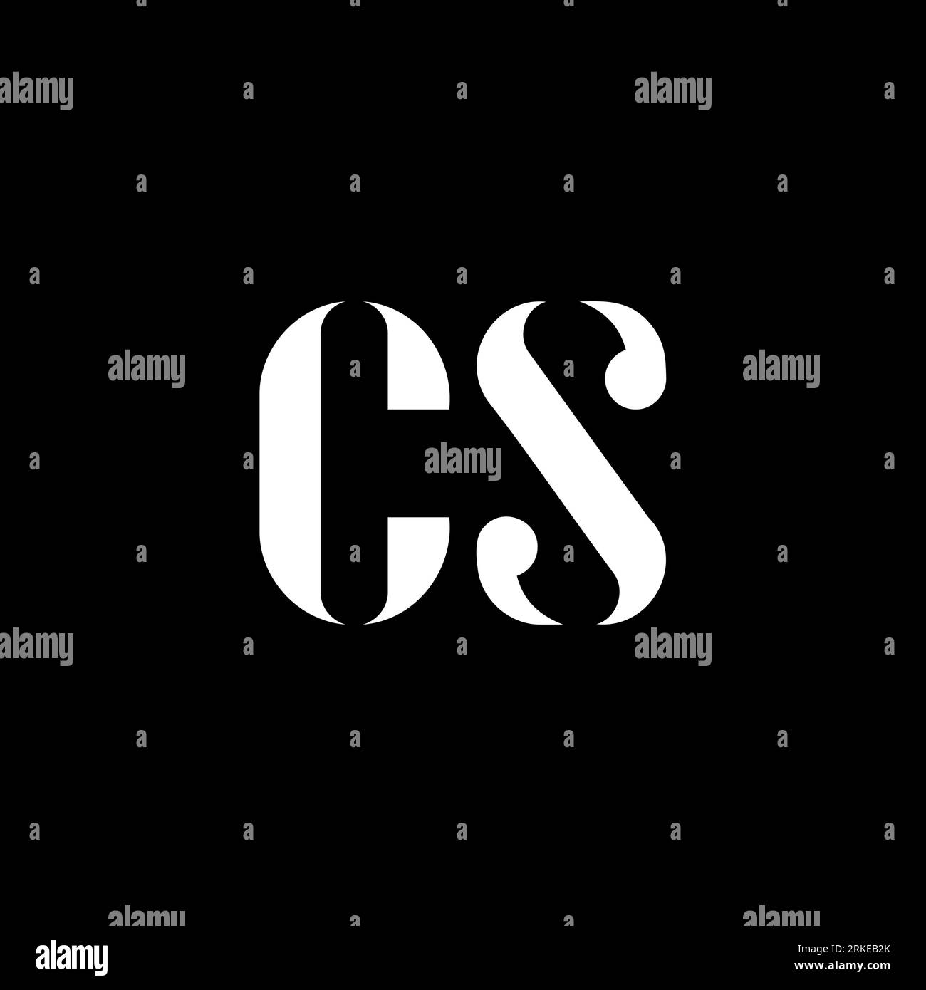 Logo CS C S lettre. Lettre initiale CS majuscule monogramme logo de couleur blanche. Logo CS, conception C S. CS, C S Illustration de Vecteur