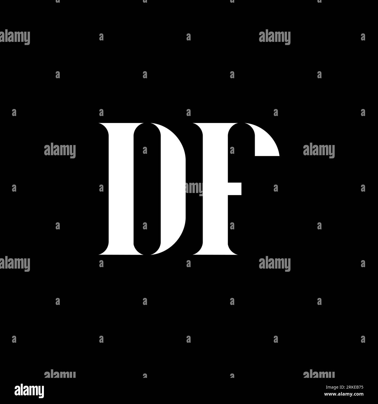 Logo DF D F lettre. Lettre initiale DF majuscule monogramme logo de couleur blanche. Logo DF, design D F. DF, D F Illustration de Vecteur