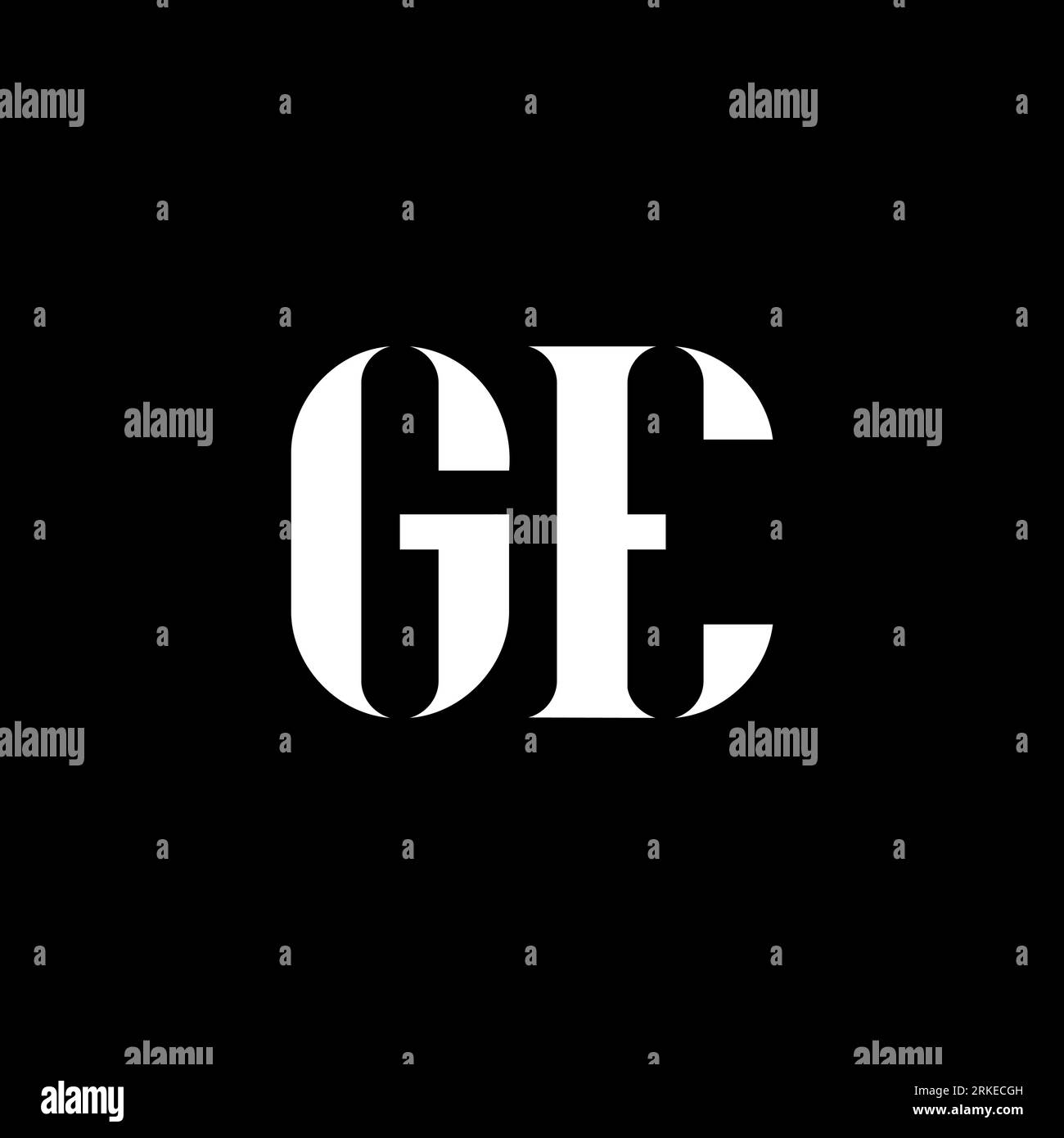 Logo GE G E lettre. Lettre initiale du logo du monogramme GE majuscule de couleur blanche. Logo GE, design G E. GE, G E Illustration de Vecteur