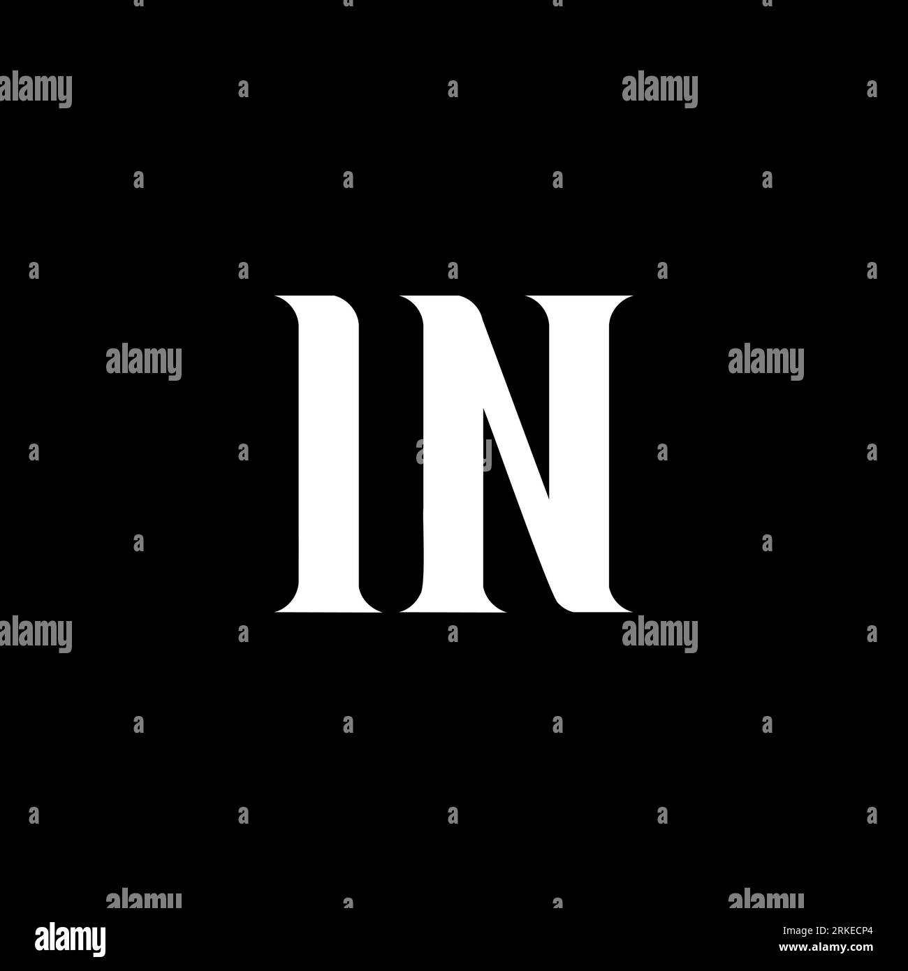 DANS LA conception de logo I N lettre. Lettre initiale EN majuscule monogramme logo de couleur blanche. DANS LE logo, I N design. IN, I N Illustration de Vecteur