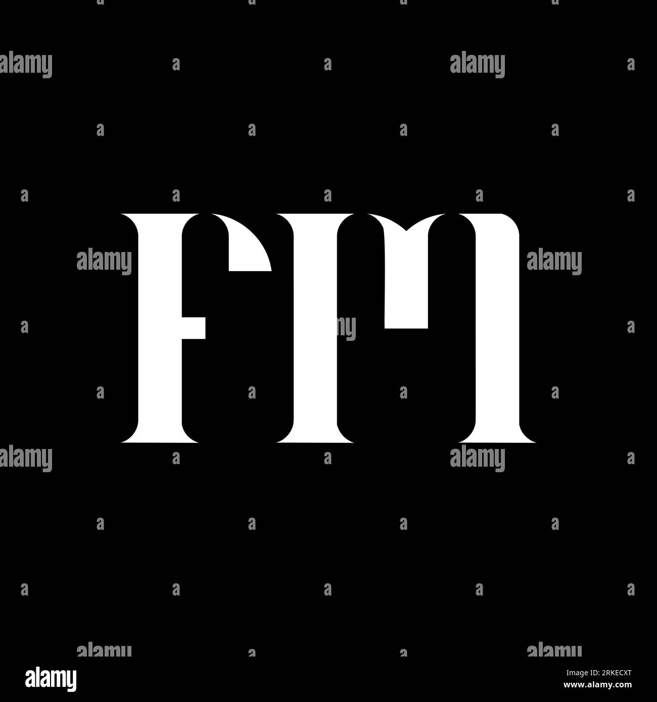 Logo FM F M lettre. Lettre initiale du logo monogramme FM majuscule de couleur blanche. Logo FM, design F M. FM, F M Illustration de Vecteur