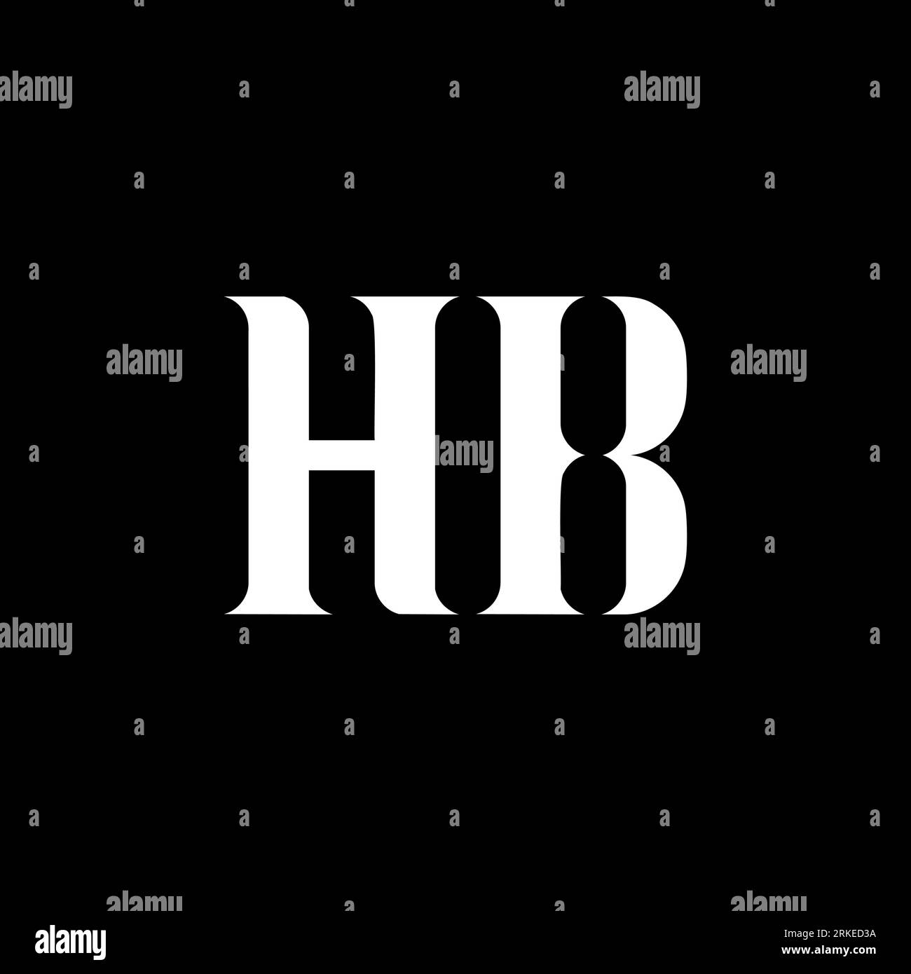 Logo HB H B lettre. Lettre initiale HB majuscule monogramme logo de couleur blanche. Logo HB, design H B. HB, H B Illustration de Vecteur