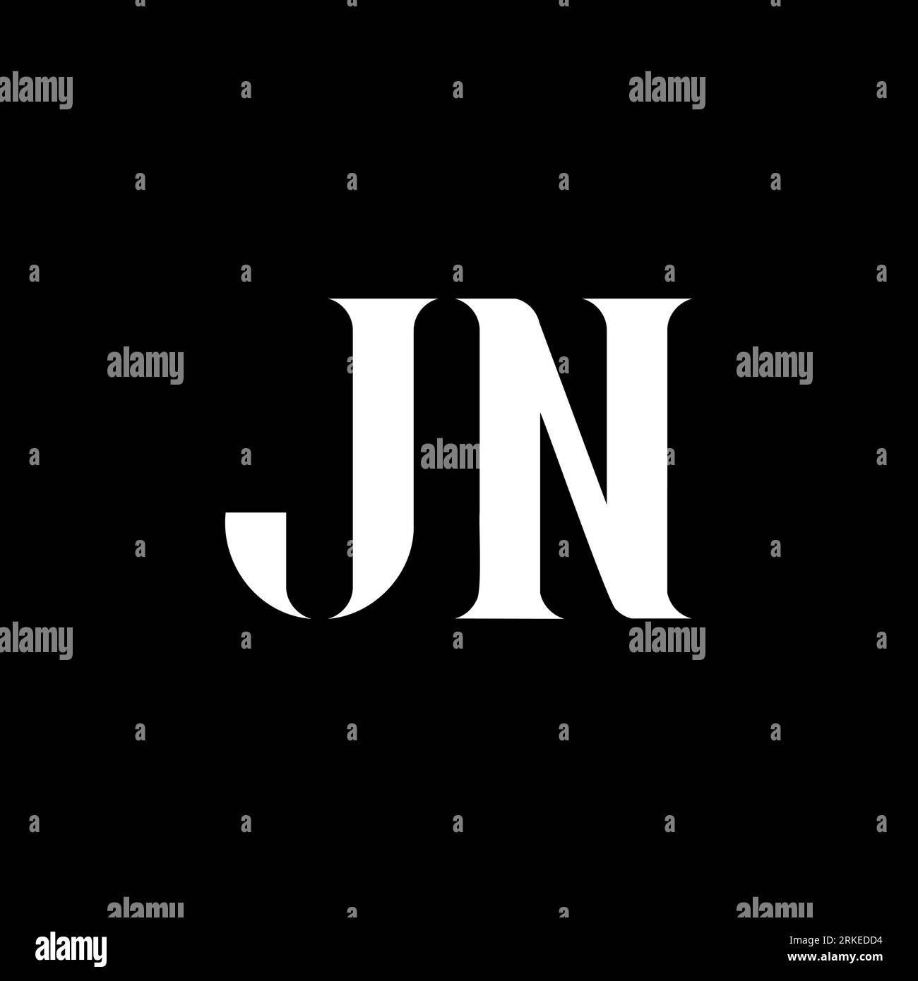Logo JN J N lettre. Lettre initiale du logo monogramme JN majuscule de couleur blanche. Logo JN, design J N. JN, J N Illustration de Vecteur