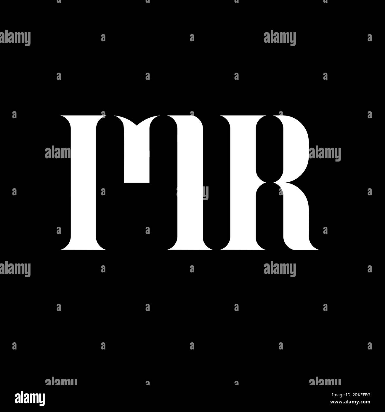 Logo de la lettre MR M R Lettre initiale du logo du monogramme MR majuscule de couleur blanche. Logo MR, design M R. MR, M R Illustration de Vecteur