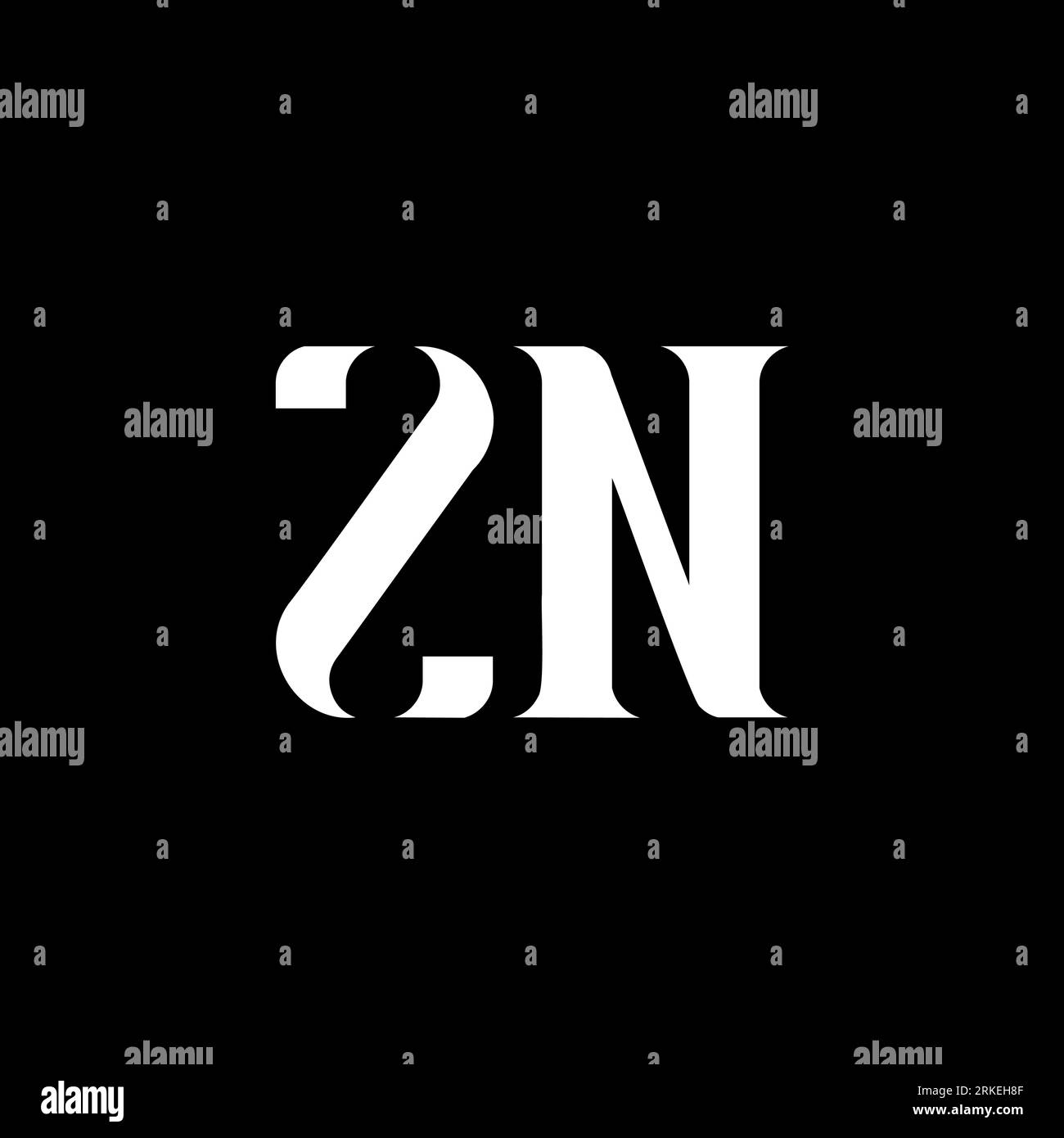 Logo ZN Z N lettre. Lettre initiale ZN majuscule monogramme logo de couleur blanche. Logo ZN, conception Z N. ZN, Z N Illustration de Vecteur