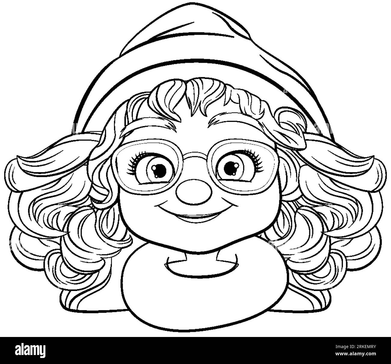 Une femme heureuse portant des lunettes et un visage souriant Illustration de Vecteur