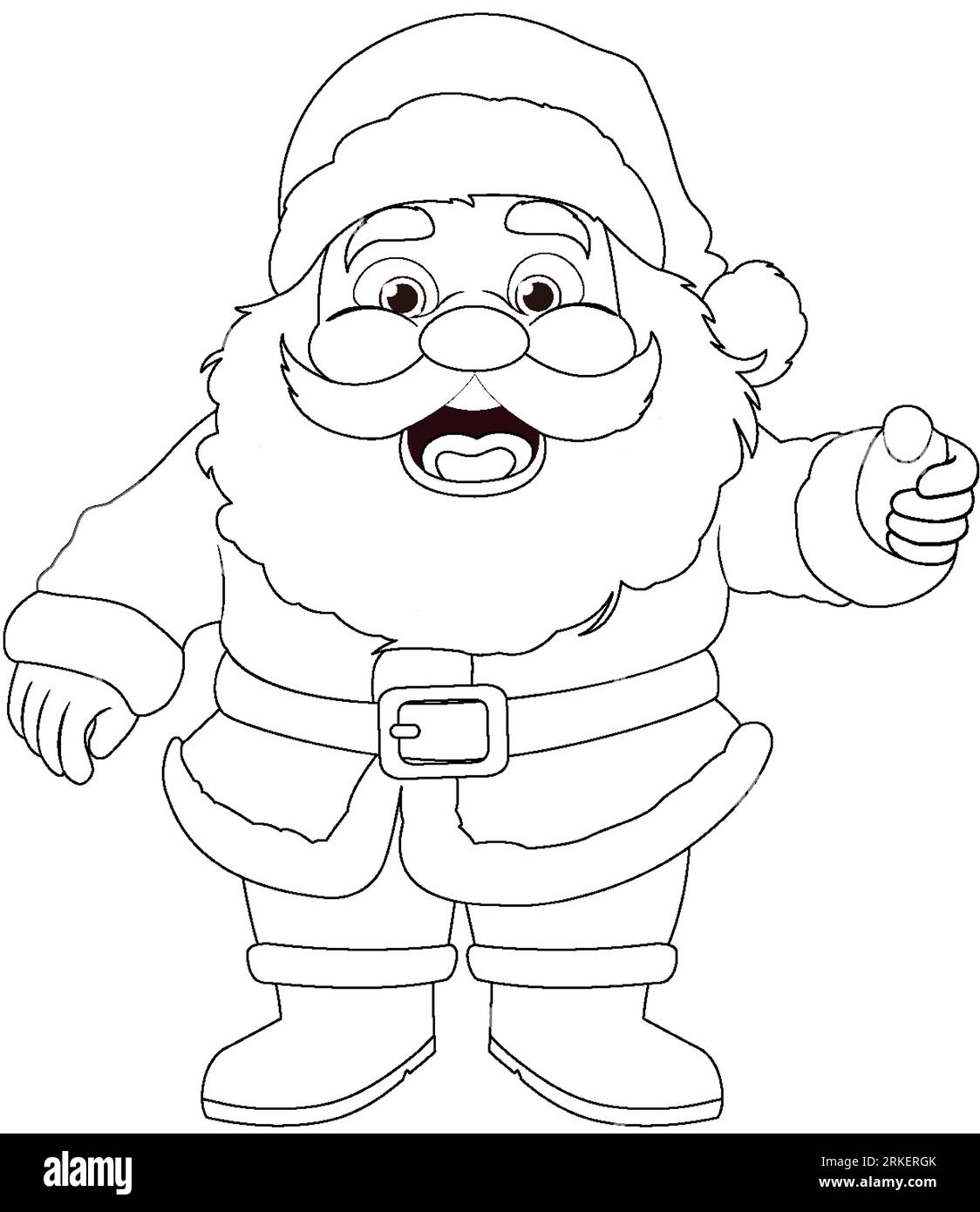 Un contour délicieux pour les pages à colorier mettant en vedette un charmant personnage de dessin animé du Père Noël Illustration de Vecteur