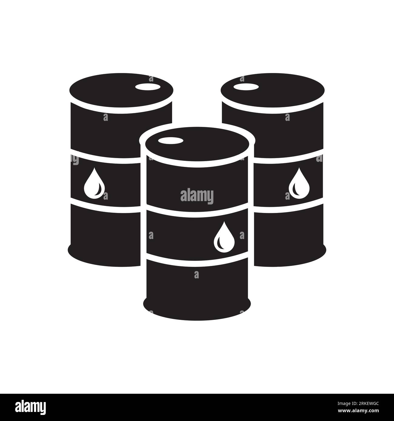 Icône d'huile. Récipients pour barils d'huile. Industrie pétrolière. Icône vectorielle isolée sur fond blanc. Illustration de Vecteur