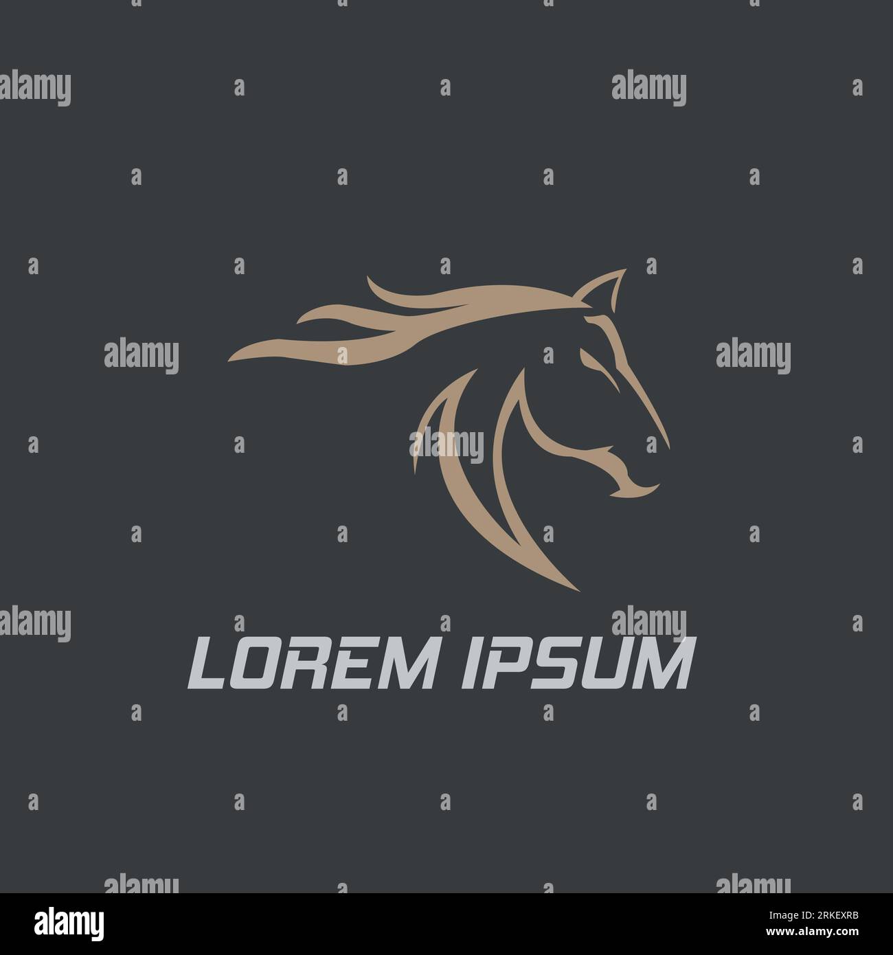 Design de logo Beauty Horse Ranch stable Stallion Illustration de Vecteur