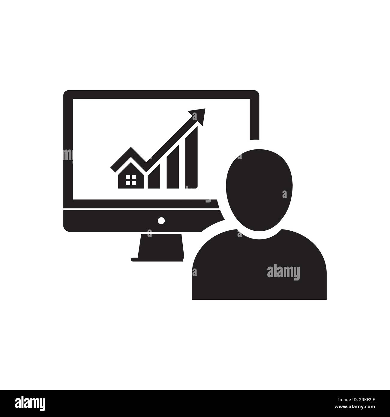 Icône Trader. Trading en ligne. Investissement. Entrepreneur. Homme d'affaires. Icône vectorielle isolée sur fond blanc. Illustration de Vecteur