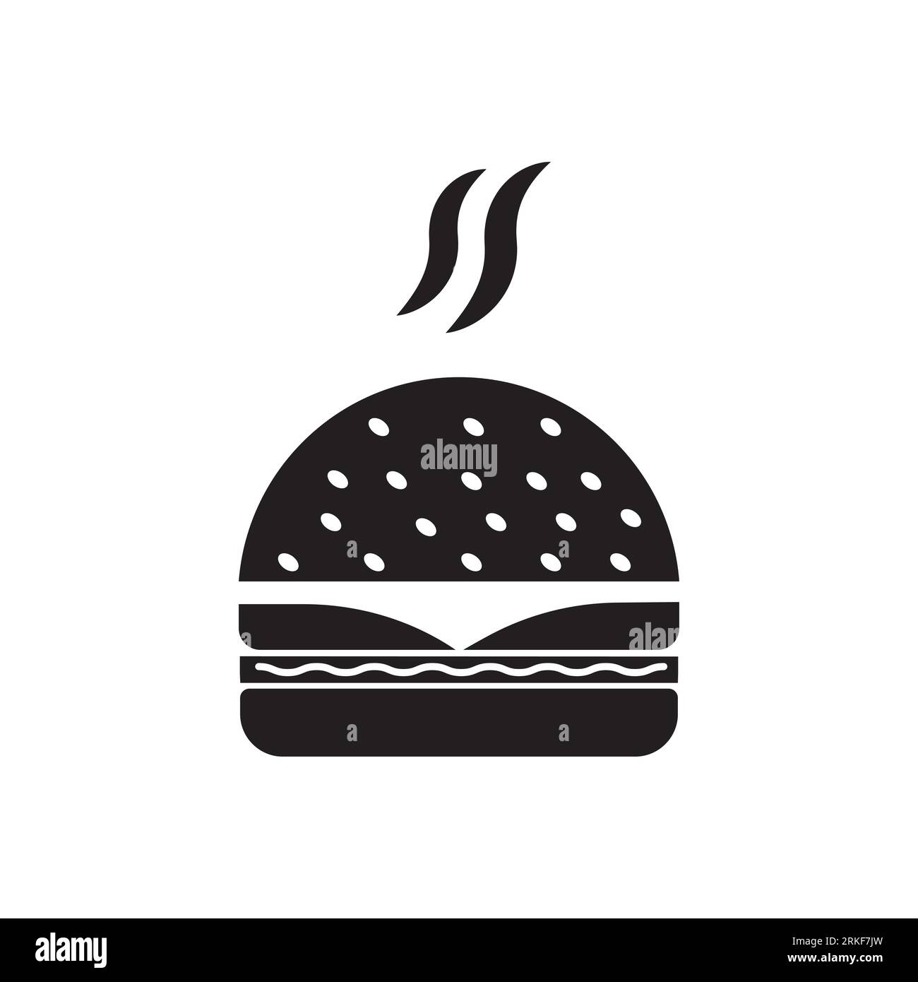 Icône Burger. Restauration rapide. Cheeseburger. Repas. À emporter. Icône vectorielle isolée sur fond blanc. Illustration de Vecteur