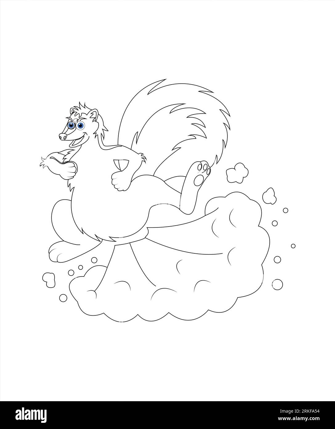 Farting Animals Coloriage page hilariously drôle livre de coloriage des animaux (Funny Animal Coloring Book page) Illustration de Vecteur