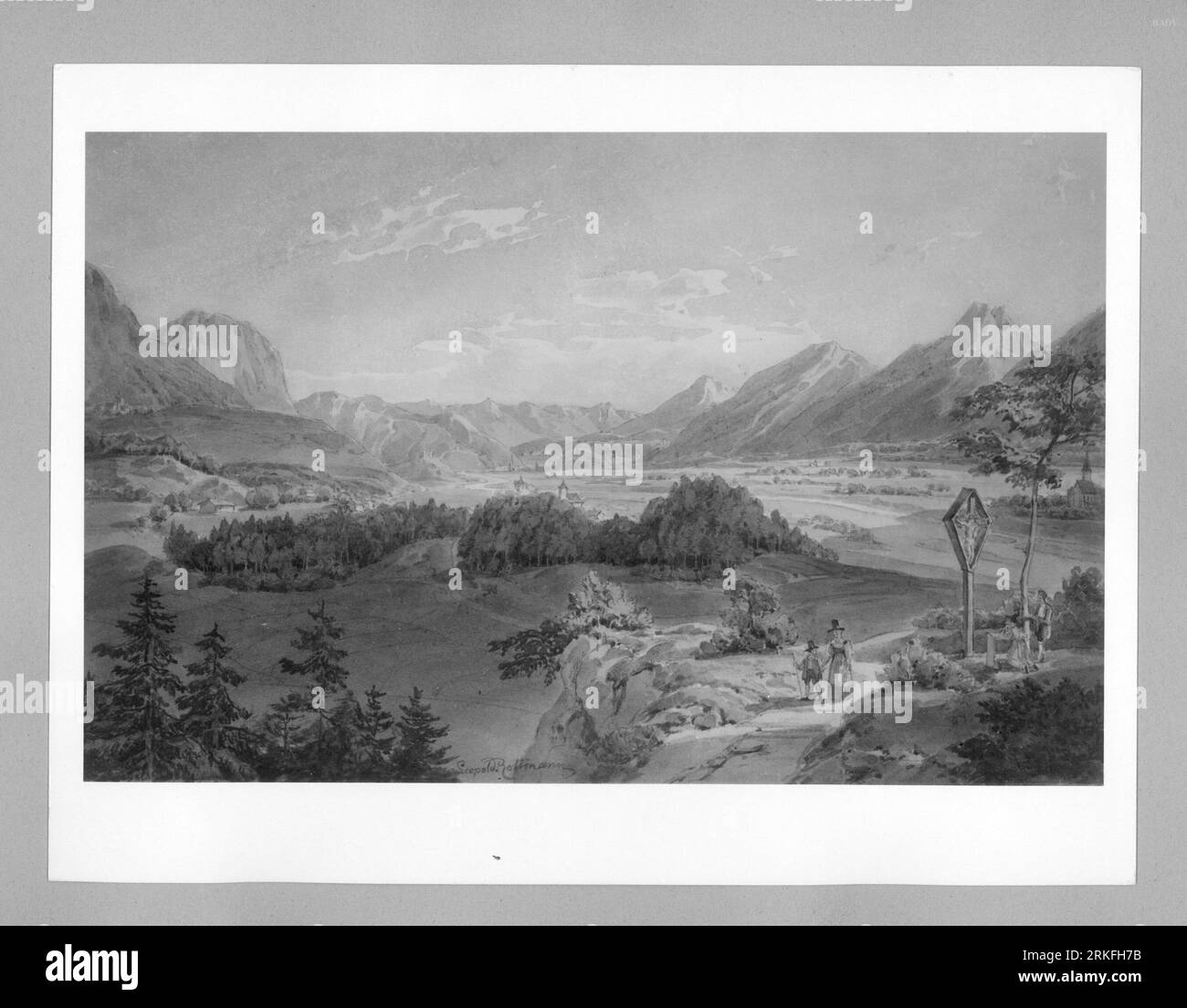 Blick ins Inntal entre 1827 et 1881 par Leopold Rottmann Banque D'Images