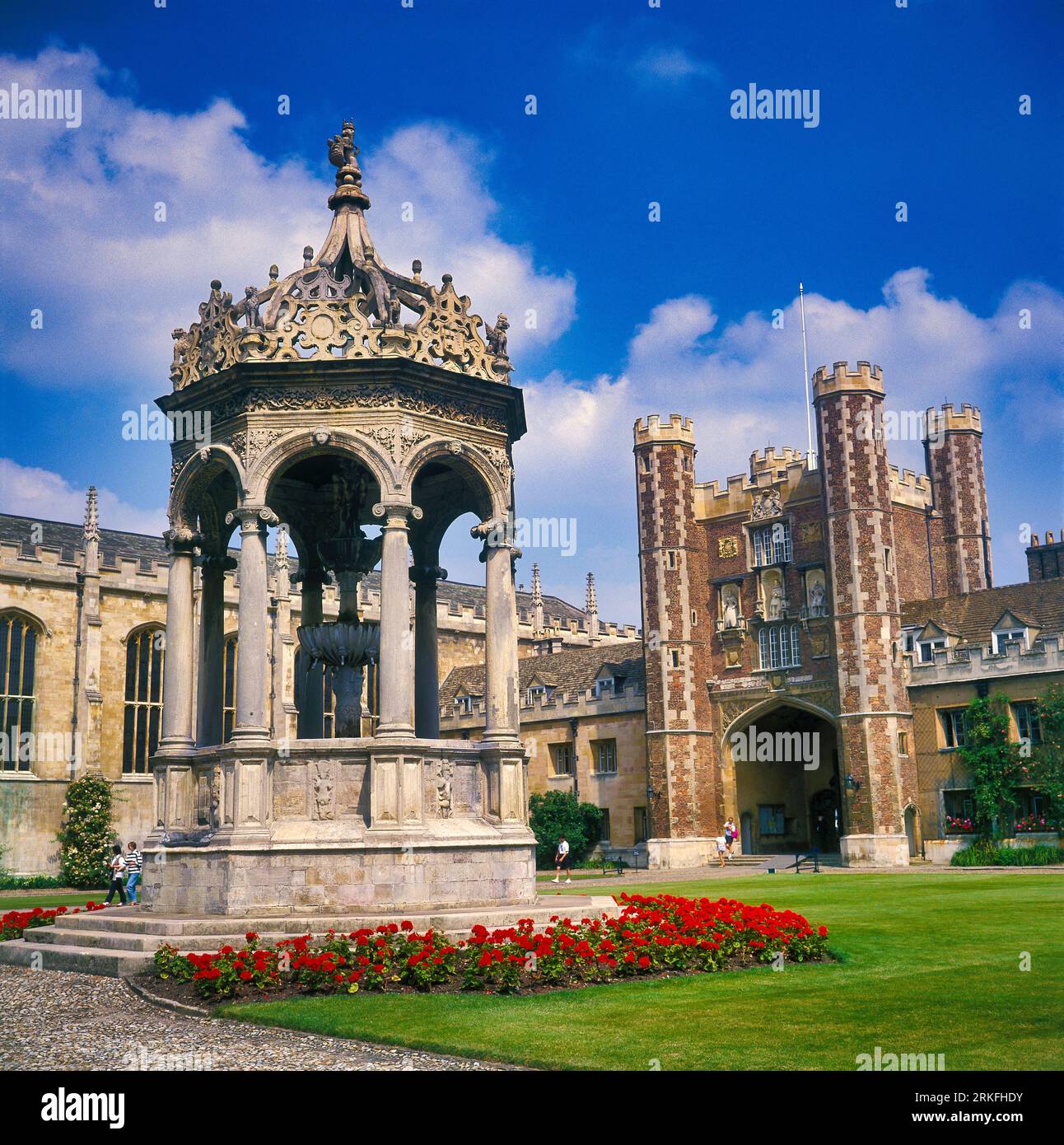 The Great court, Trinity College, Cambridge, Angleterre. Banque D'Images