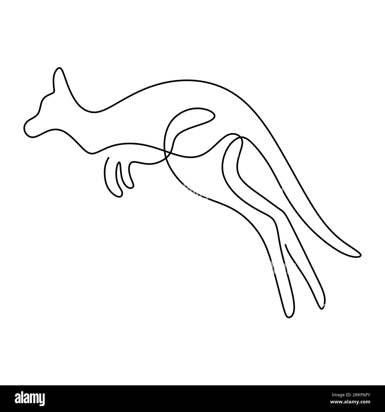 Un dessin au trait continu de kangourou debout drôle. Concept de mascotte animale australienne pour icône de campagne de tourisme de voyage. Conservation des animaux sauvant Illustration de Vecteur