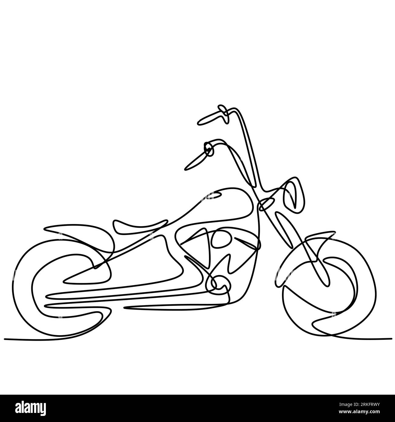 Dessin continu d'une ligne de vieille moto vintage classique. Moto rétro cool isolé sur fond blanc. Co. De transport de moto antique Illustration de Vecteur