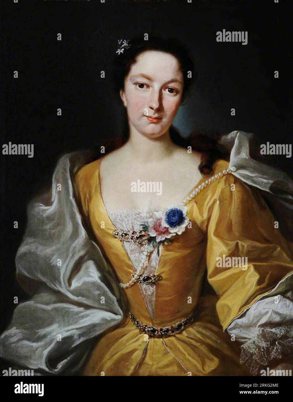 Une Dame de la famille d'Hervart 1730 par Johann Rudolf Huber Banque D'Images