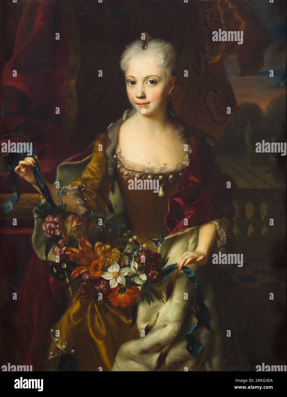 Erzherzogin Maria Anna (1718-1744), Tochter von Karl VI im Alter von Neun Jahren, Kniestück 1727 par Andreas Møller Banque D'Images