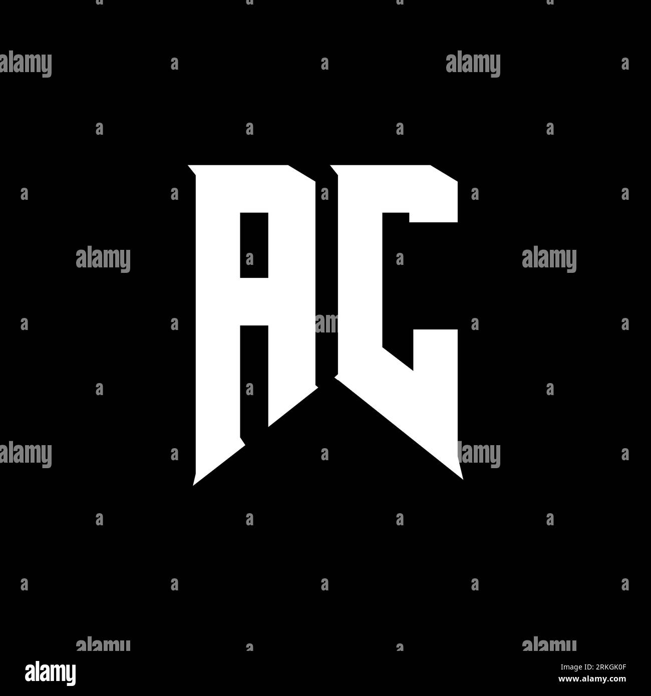 Conception du logo AC Letter. Lettres initiales icône du logo d'AC Gaming pour les entreprises technologiques. Modèle de conception de logo minimal AC lettre technique. AC lettre design v Illustration de Vecteur