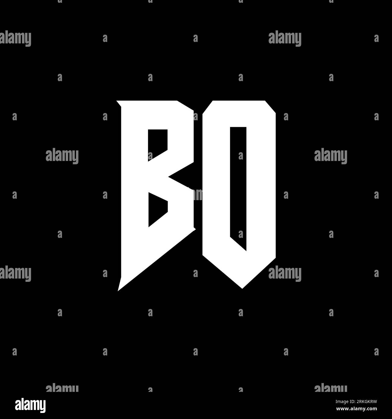Conception de logo BO Letter. Lettres initiales icône du logo BO gaming pour les entreprises technologiques. Tech letter BO modèle de conception de logo minimal. Lettre BO design v Illustration de Vecteur