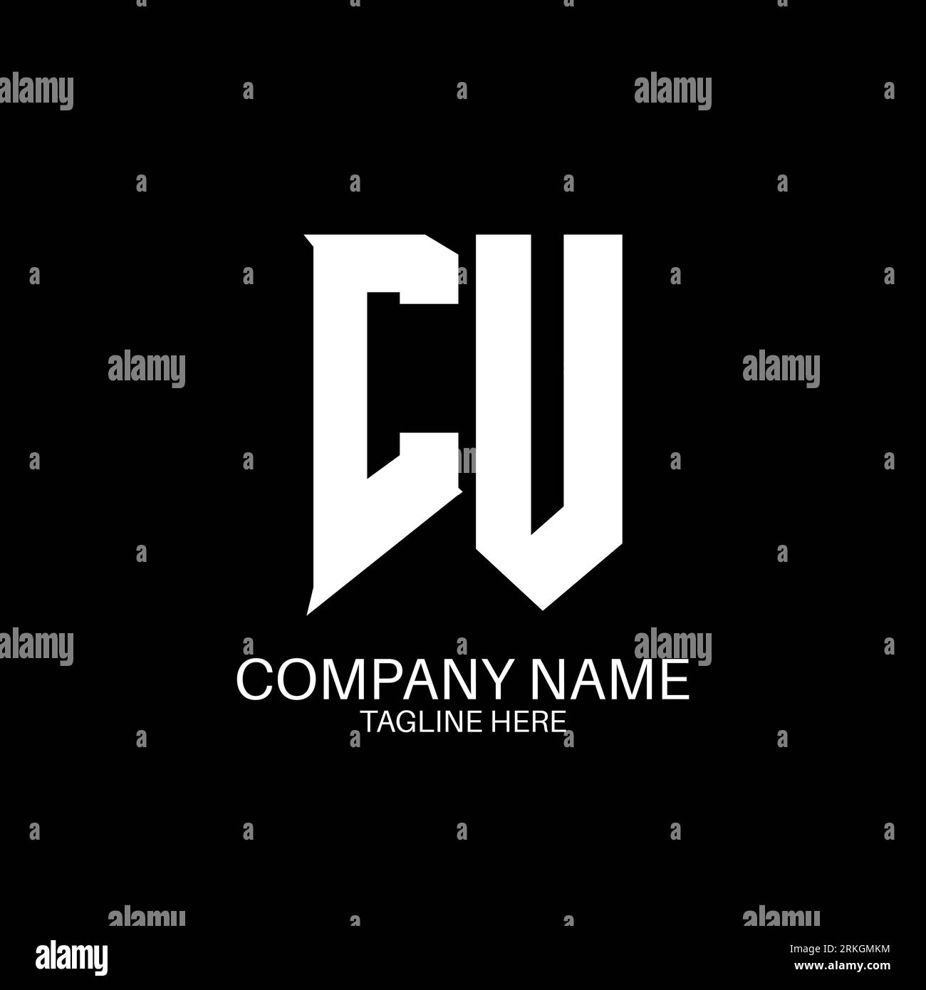 Conception de logo de lettre CU. Lettres initiales icône du logo CU Gaming pour les entreprises technologiques. Tech letter CU modèle de conception de logo minimal. Lettre CU V Illustration de Vecteur