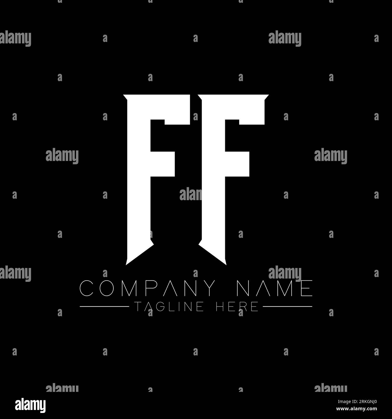 Design de logo FF Letter. Lettres initiales icône du logo FF Gaming pour les entreprises technologiques. Tech letter FF modèle de conception de logo minimal. Modèle lettre FF v Illustration de Vecteur