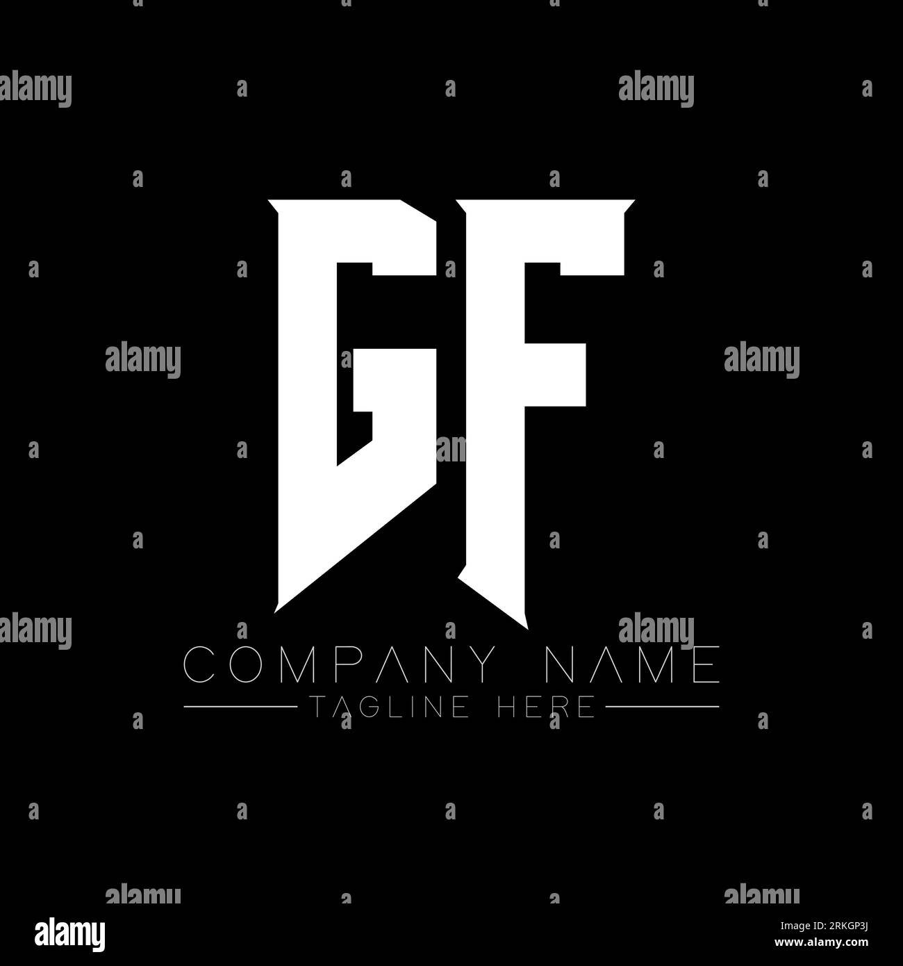 Design de logo de lettre GF. Lettres initiales icône du logo GF gaming pour les entreprises de technologie. Tech letter GF modèle de conception de logo minimal. Motif lettre GF v Illustration de Vecteur