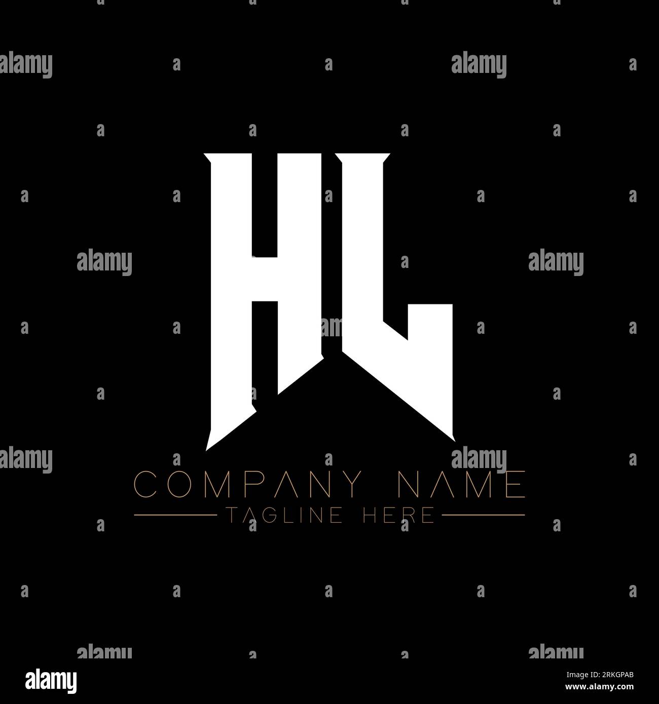 Logo lettre HL. Lettres initiales icône du logo HL Gaming pour les entreprises technologiques. Modèle de conception de logo minimal de lettre Tech HL. Lettre HL design v Illustration de Vecteur