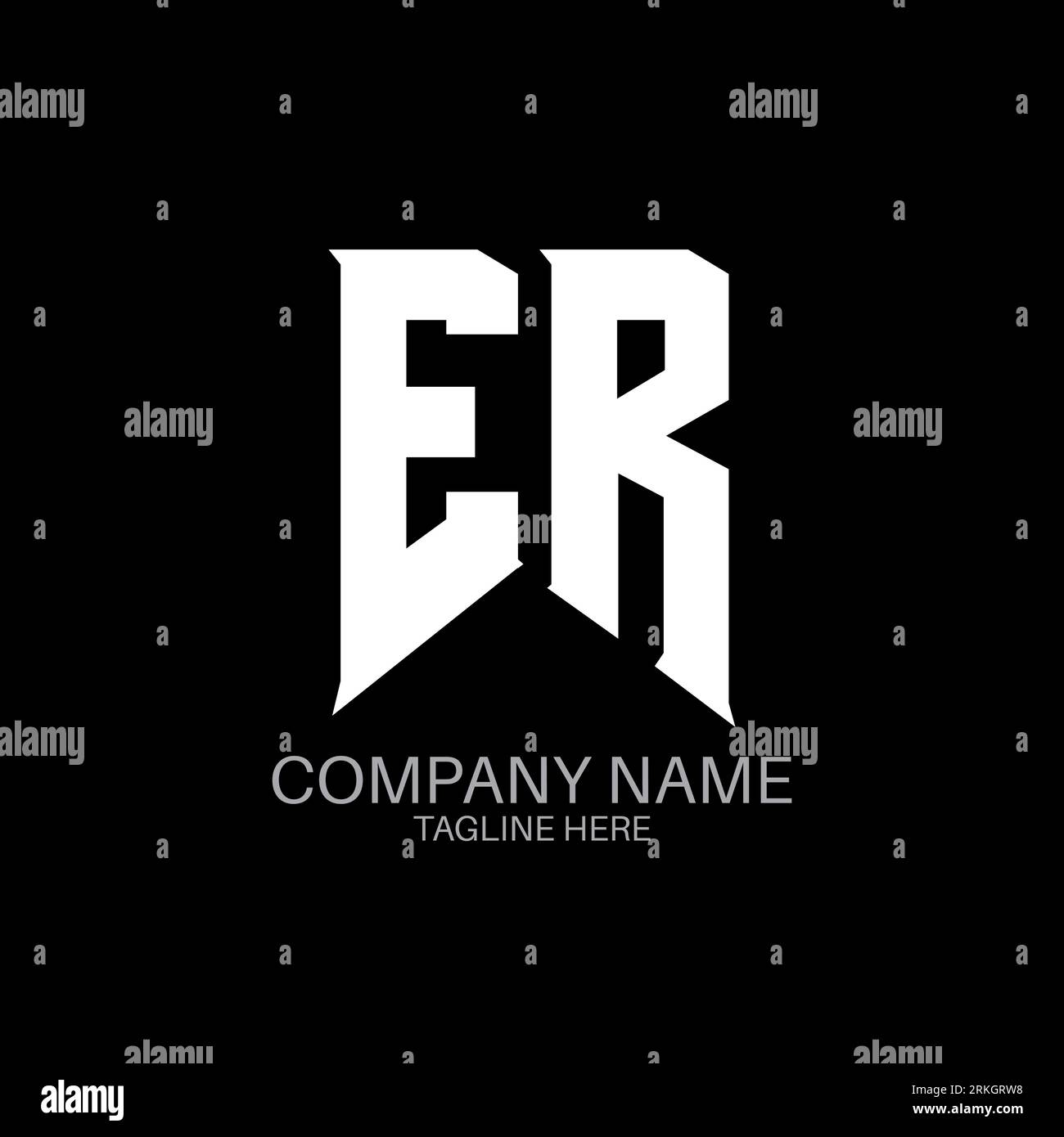 Conception du logo de lettre ER. Lettres initiales icône du logo ER gaming pour les entreprises technologiques. Modèle de conception de logo minimal ER lettre technique. Lettre er er v Illustration de Vecteur