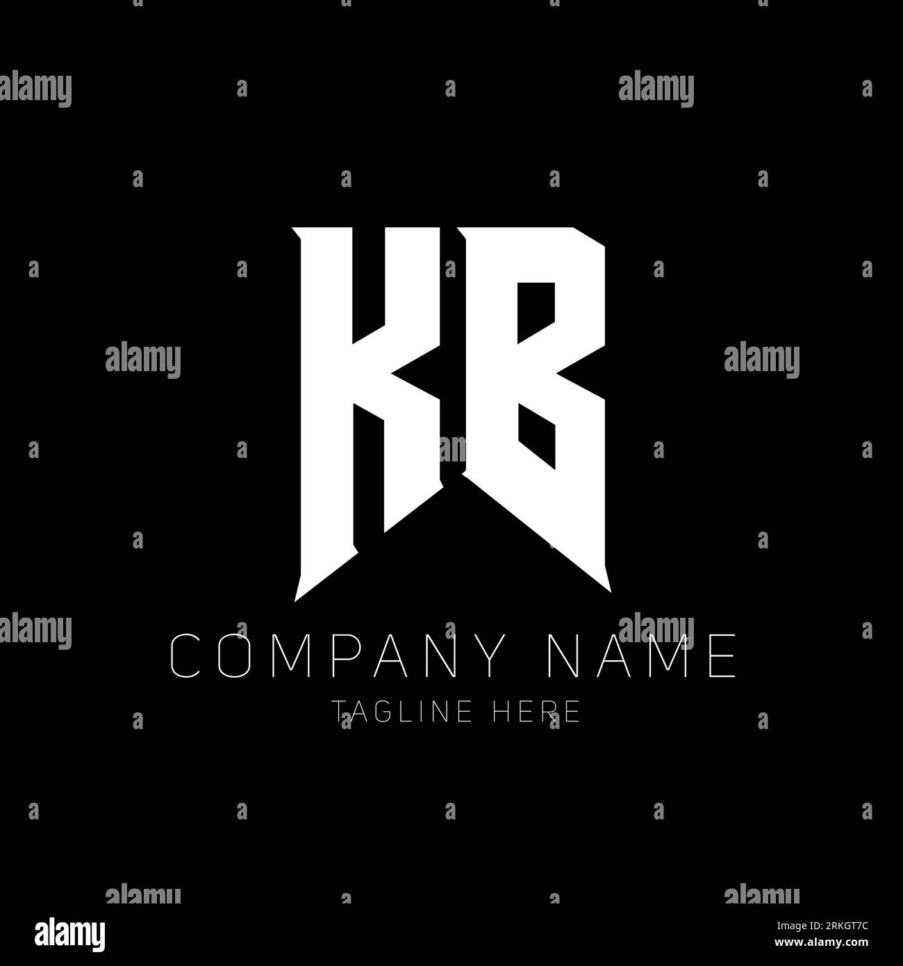Conception du logo KB Letter. Lettres initiales icône du logo KB Gaming pour les entreprises technologiques. Tech letter KB modèle de conception de logo minimal. Conception de lettre KB v Illustration de Vecteur