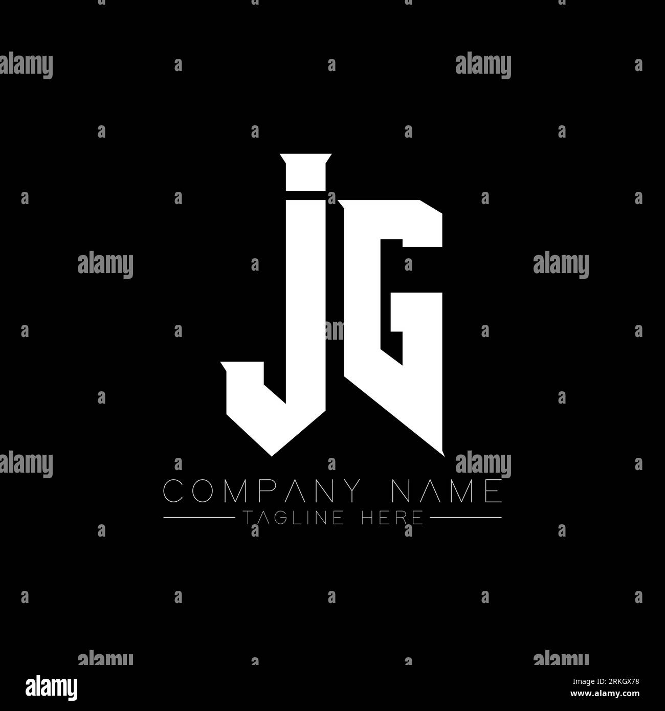 Conception de logo JG Letter. Lettres initiales icône du logo de JG gaming pour les entreprises technologiques. Tech letter JG modèle de conception de logo minimal. Design lettre JG v Illustration de Vecteur