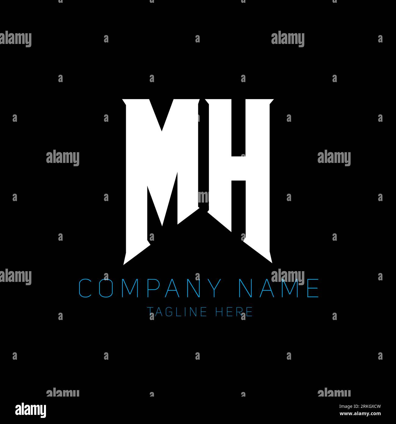 Conception du logo MH Letter. Lettres initiales icône du logo MH gaming pour les entreprises technologiques. Modèle de conception de logo minimal de lettre Tech MH. Lettre MH design v Illustration de Vecteur