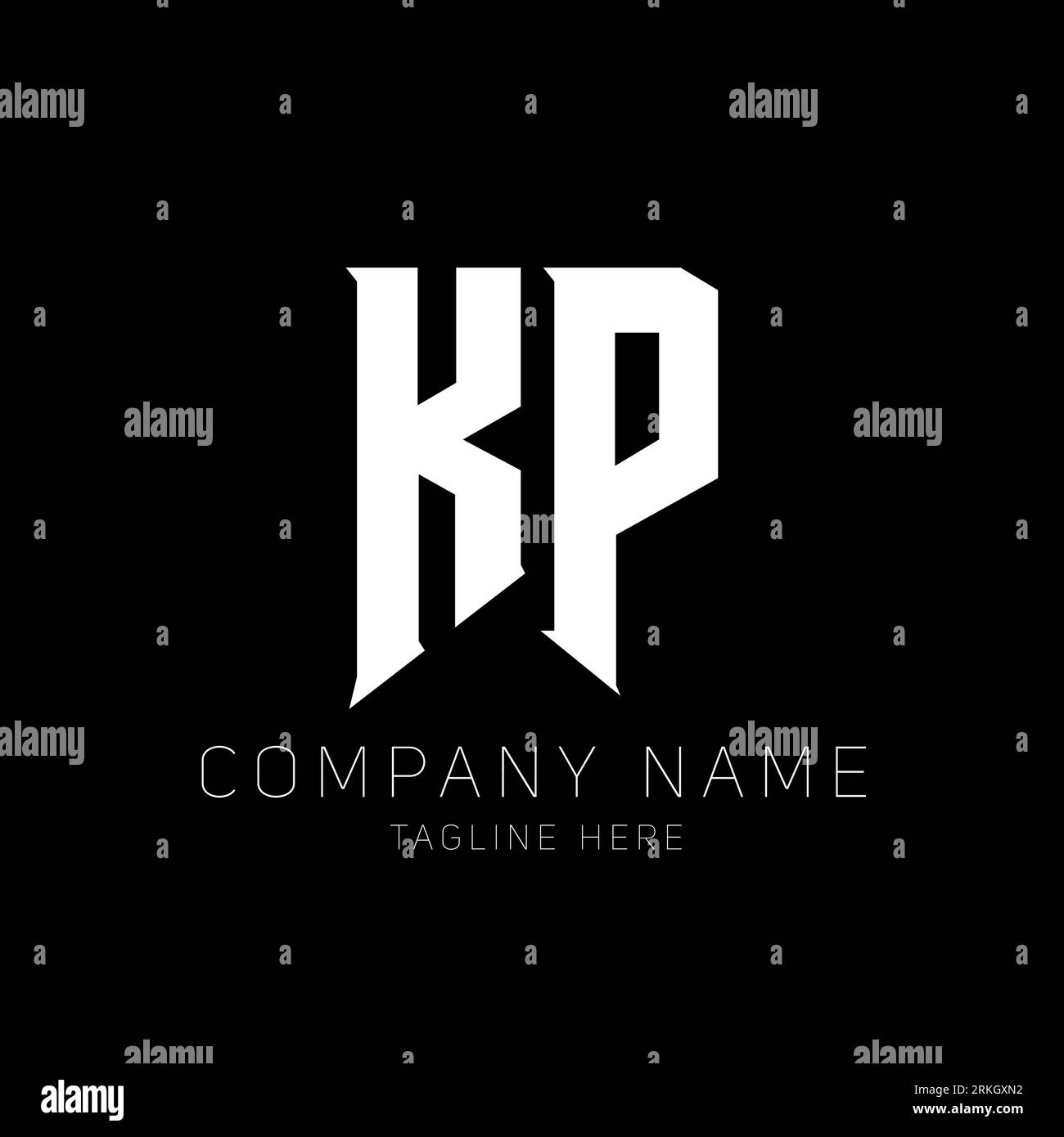 Kp lettre logo Banque d'images noir et blanc - Alamy