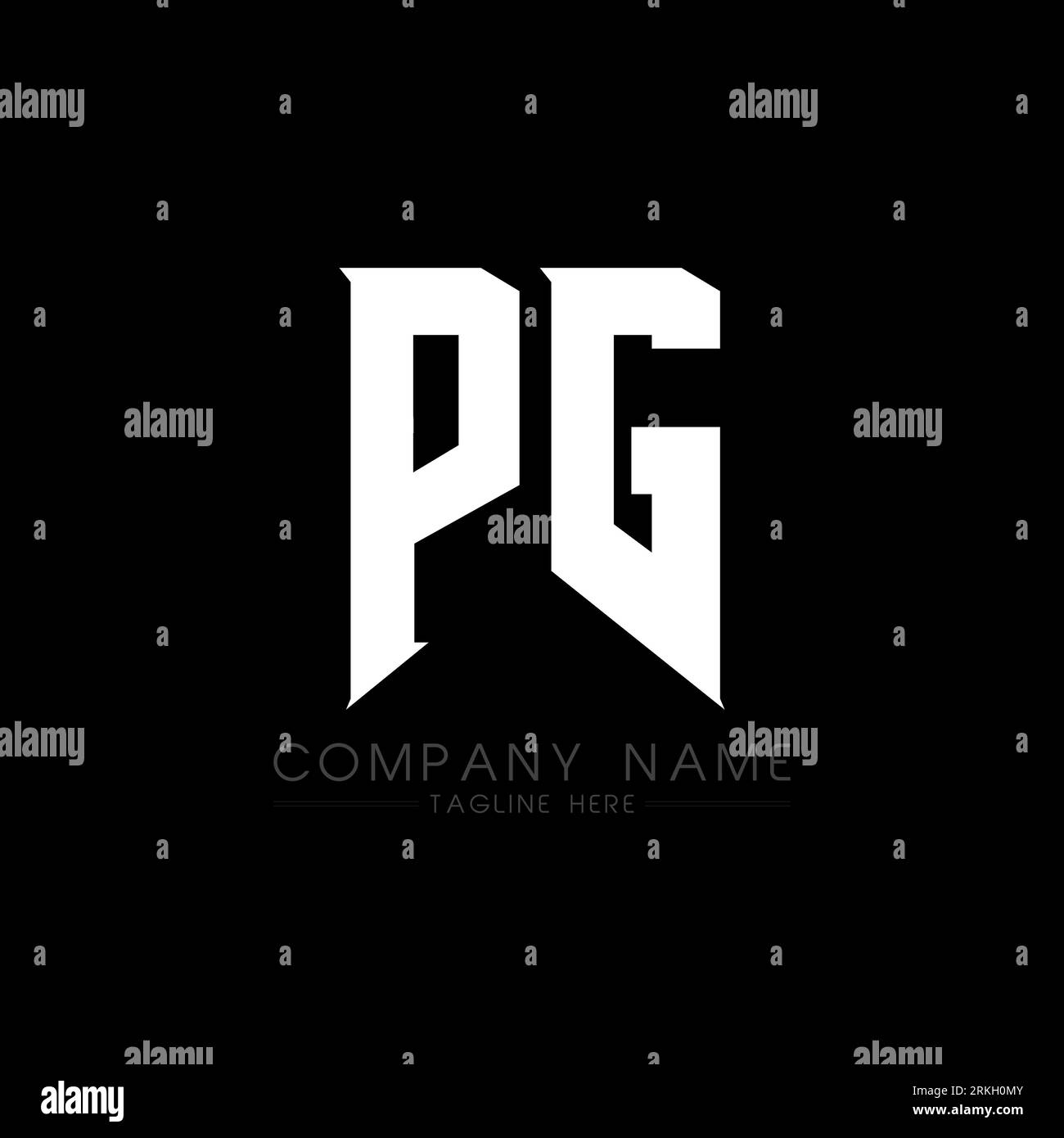 Logo PG Letter. Lettres initiales icône du logo de PG gaming pour les entreprises technologiques. Modèle de conception de logo minimal de lettre Tech PG. Lettre PG design v Illustration de Vecteur