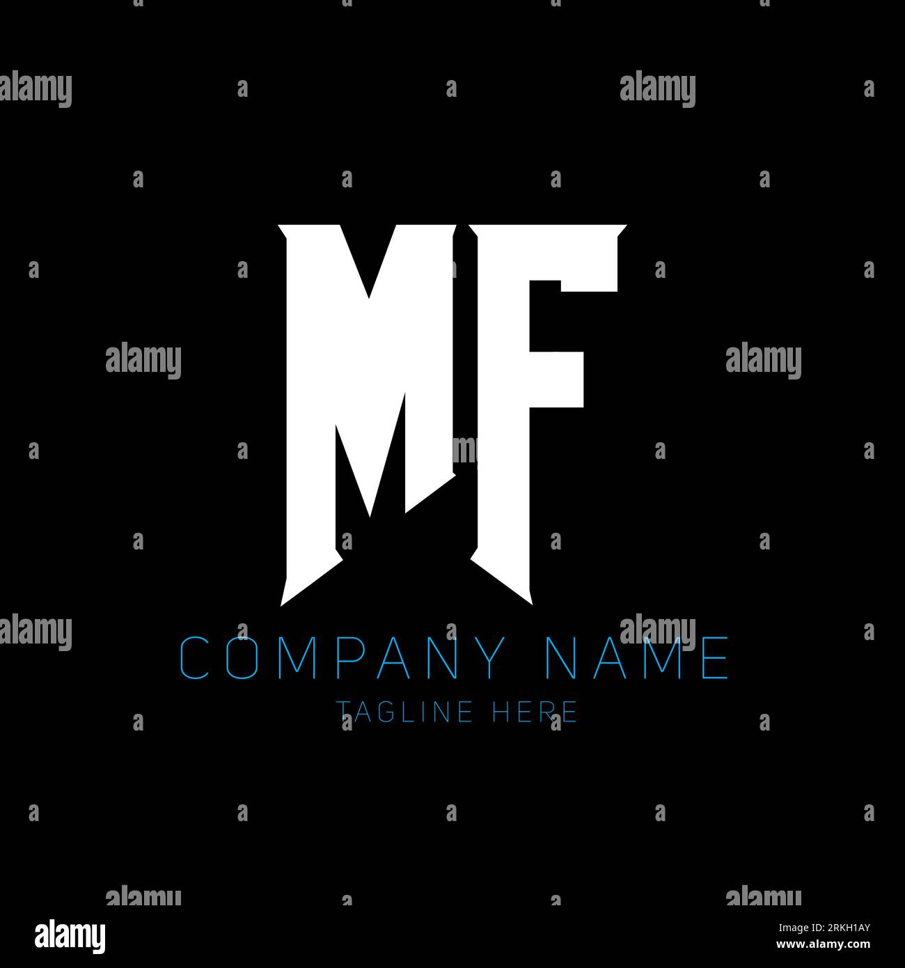 Logo MF Letter. Lettres initiales icône du logo MF Gaming pour les entreprises technologiques. Lettre technique MF modèle de conception de logo minimal. Modèle lettre MF v Illustration de Vecteur