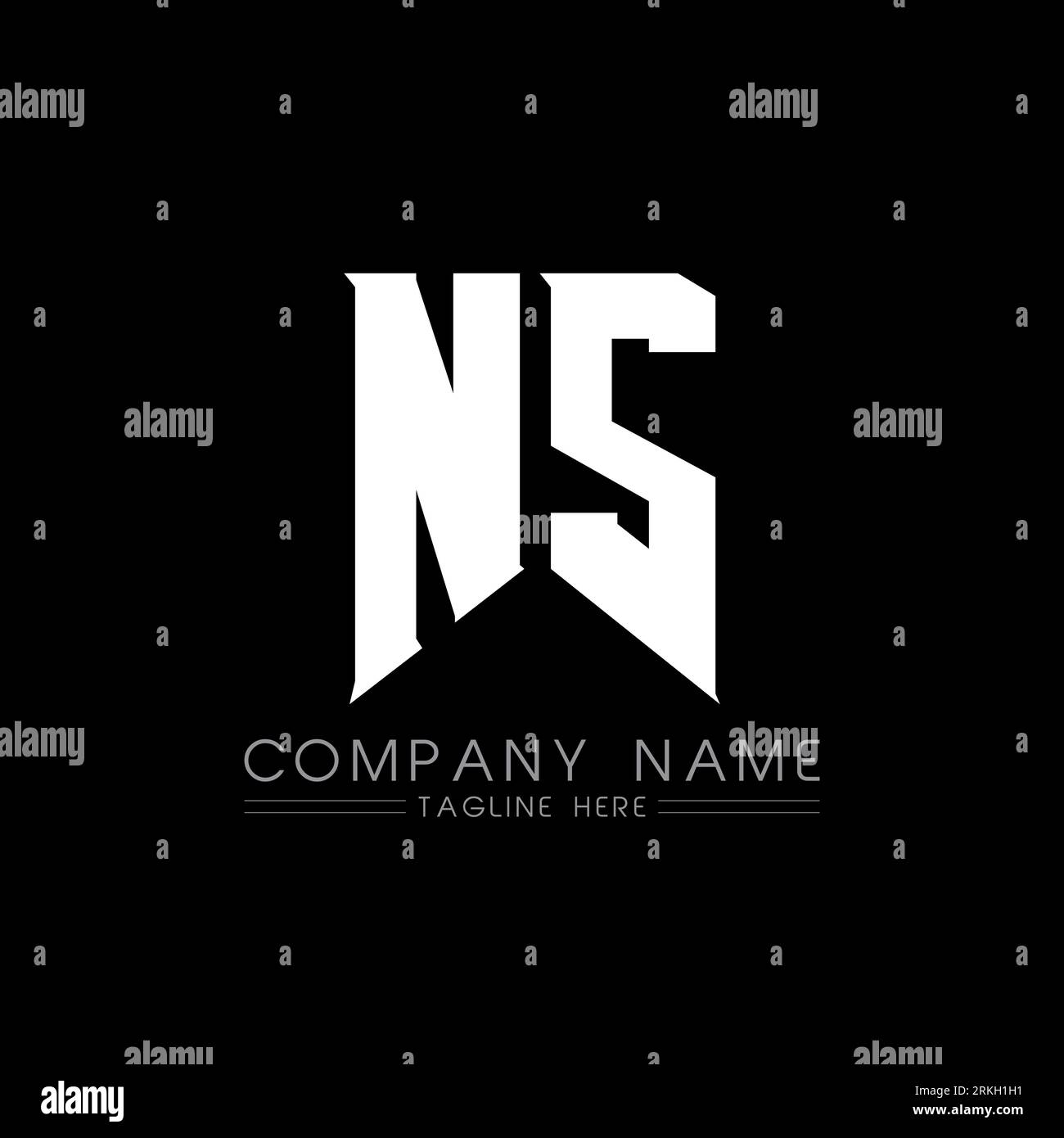 Logo NS Letter. Lettres initiales icône du logo NS Gaming pour les entreprises technologiques. Modèle de conception de logo minimal NS lettre technique. Lettre NS design v Illustration de Vecteur