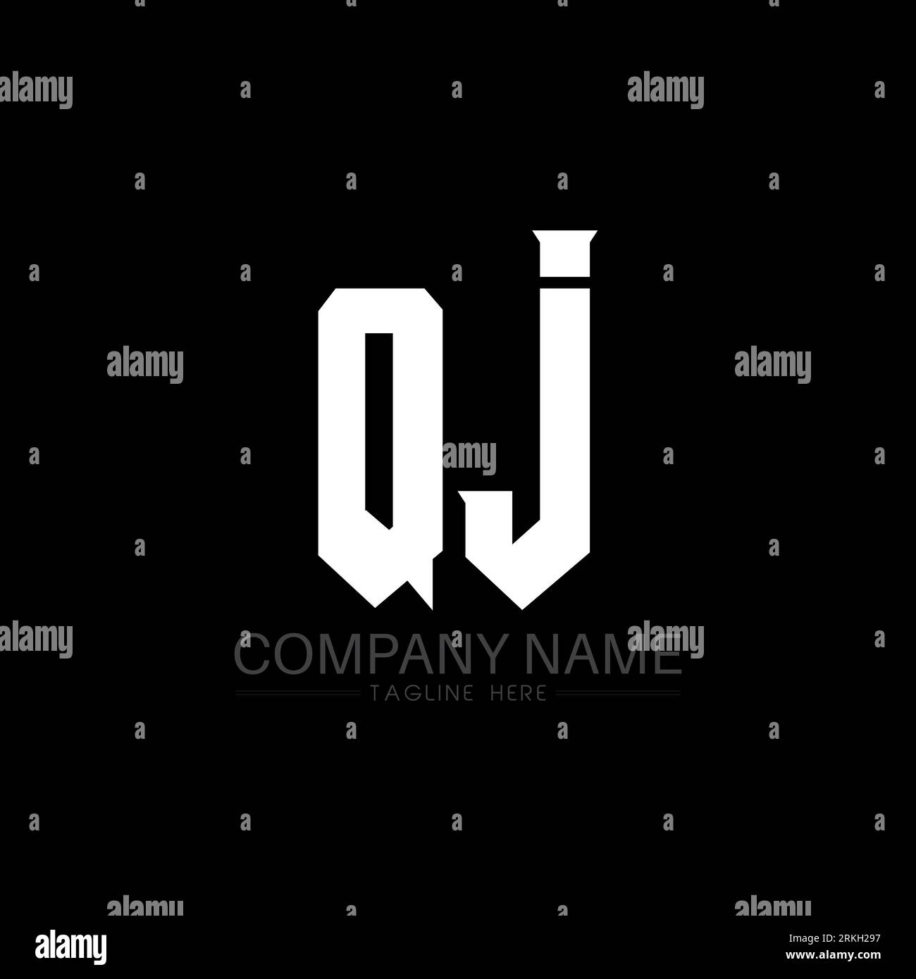 Conception du logo QJ Letter. Lettres initiales icône du logo de QJ gaming pour les entreprises technologiques. Tech letter QJ modèle de conception de logo minimal. Motif lettre QJ v Illustration de Vecteur