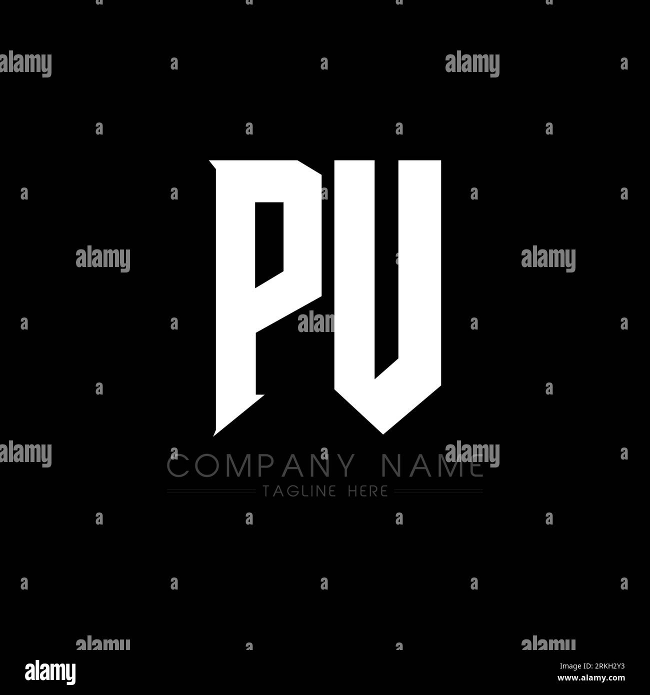 Conception de logo de lettre pu. Lettres initiales icône du logo pu Gaming pour les entreprises technologiques. Tech letter pu modèle de conception de logo minimal. Lettre pu design v Illustration de Vecteur