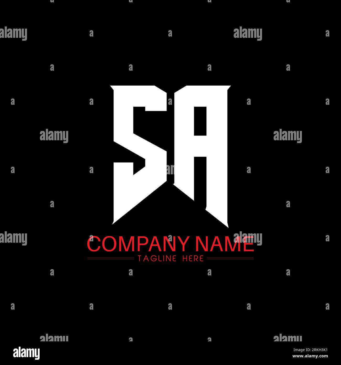 Conception du logo lettre sa. Lettres initiales icône du logo de sa Gaming pour les entreprises technologiques. Tech letter sa modèle de conception de logo minimal. Lettre sa design v Illustration de Vecteur