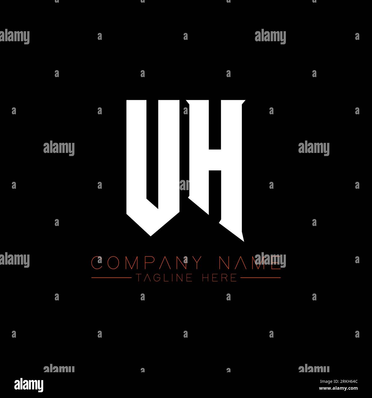 UH Letter logo Design. Lettres initiales UH l'icône du logo du jeu pour les entreprises de technologie. Lettre technique UH modèle de conception de logo minimal. UH letter design v Illustration de Vecteur